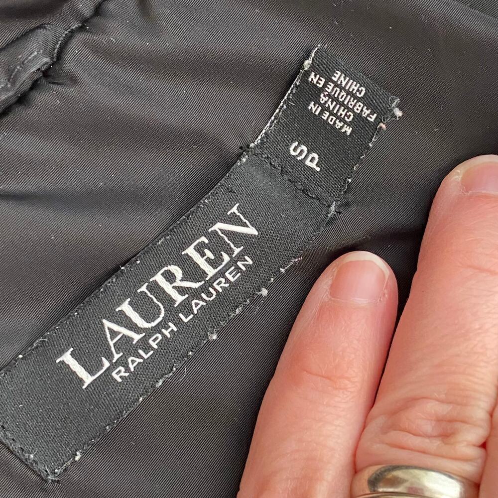 RALPH LAUREN Lauren Women's BLACK Diamond Quilted Jacket with crest SMALL - Picture 6 of 10
